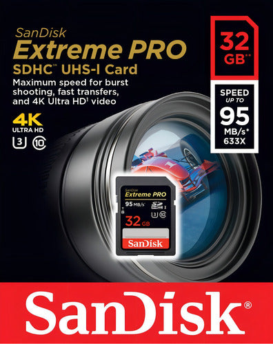 Cartão de Memória Sandisk Sd Extreme Pro 32Gb (95Mb/S)