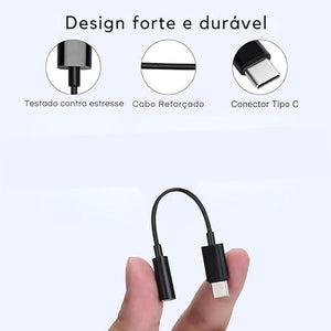 CABO ADAPTADOR USB COM ADAPTADOR TYPE-C 3.5 MM MOD HGI02