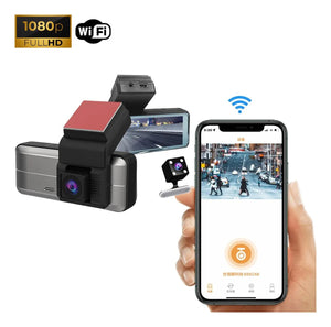 Câmera Veicular Duo 1080p Wifi Lente Dupla Full Hd
