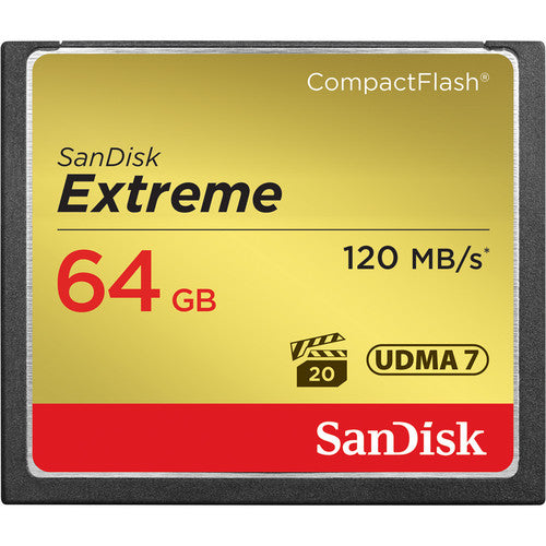 CARTÃO DE MEMÓRIA SANDISK COMPACT FLASH - CF 64GB 120MB/S EXTREME